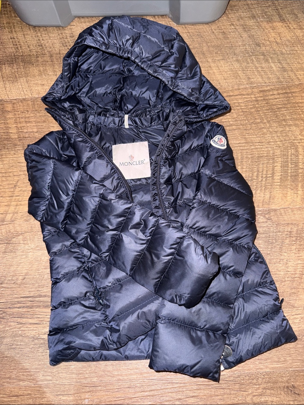 Moncler Kids Navy Hooded Down Puffer Coat